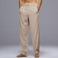 Muški duks muški modni casual pune boje pokušajte prozračan posteljina džep elastična struka hlače velike