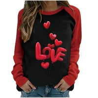 Valentinovo tisak za žene modni casual crewneck dugi rukav pulover dukserice majice bluza hot8sl4487952