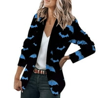 Symoid Womens Blazercoats & Jacketi - Modni poslovni rukovanje čvrstim pričvršćivanjem kabela s dugim rukavima Cardigan kaput gornji plavi s