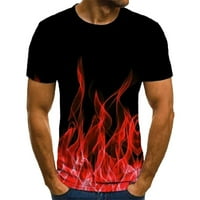 Muški 3D uzorak tiskani kratkih rukava Moda šarena plamena okrugla vrat casual majica majica