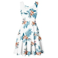 Ljetne haljine AOLEJEA Plus size haljine za žene casual bez rukava Crewneck Ljetna turska haljina za uštedu plaže do 30% popusta svijetlo plavo m