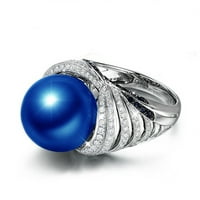 Jiyugala prstenovi za muškarce nakit stil prstena cirkon plava i američka i popularna biserna atmosfera ručni europski retro prstenovi