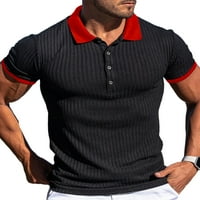 Groanlook muški ljetni vrhovi rever vrat T majice s kratkim rukavima polo majica za trčanje tee atletska