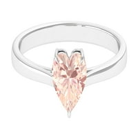 Prsten za morgatiire u obliku srca za žene, 14k bijelo zlato, SAD 9,00