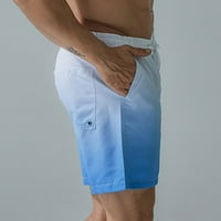 Loyisvidion muške hlače čišćenje muških ljetnih slobodnih slobodnih pet bodova gradijent tiskane sportske hlače hlače s nebeskim plavim 12