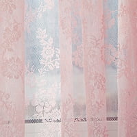 ManXivoo cvjeta za zavjese s ciradom Sheer Curking Tulle Prozor Prozor Voile Drape Valance Panel Tkanina Kuhinjska zavjesa Pink