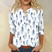 Ženske vrhove rukava Crewneck Cute košulje Ležerne prilike Trendy Tops Tri guarter Dužina majica Ljetni