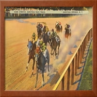 Konjske utrke, Saratoga Springs, New York, Životinje Uokvirena umjetnost Print Wall Art Prodano od strane