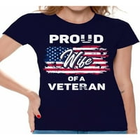 Neugodni stilovi Ponosna supruga veterana za majicu Veteran Kolekcija odjeće pokloni za ženu Američka