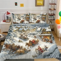 3D posteljina Dječji dekor Dječji snježni kreveti za životinje Postavlja luksuzni festival Crtani božićni kombilter
