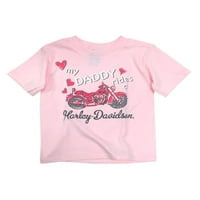 Harley-Davidson Little Girls 'Moj tata vozi Harley Tee, Pink, Harley Davidson