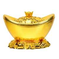 Ingot Kineski bomboni Gold Bo Skladištenje Yuan Bao Ornament Kontejner Wealth Statue Sweets Shui Bowl