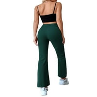 Ženski šav prednji patentni zatvarač visoki struk tanke radne pantalone zelene boje