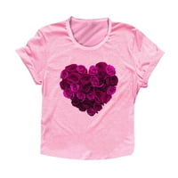 Prodaja Valentinene majice za žene Valentine grafički tisak kratkih rukava majica parovi modna dukserica