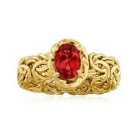 Ross-Simons 1. Carat Garnet vizantijski prsten u 18kt zlato preko sterlinga za žensko, odrasle