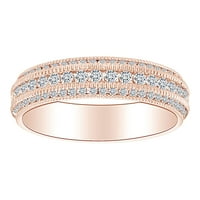 1. CTTW okrugli rez bijeli prirodni dijamantski vječni prsten za vječni prsten u zlatu od 10k krute