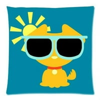 Smiješan pas u sunčanim naočalama Slika sa zatvaračem sa zatvaračem jastuk za jastuk CASS CASS Dvije strane Štampanje