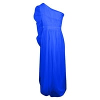 Ženske haljine Srednja duljina ispisana V-izrez za sunčanje bez rukava plava 4xl