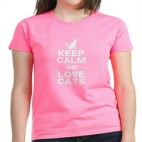 Cafepress - Držite majicu mirnih ljubavnih mačaka - Ženska tamna majica