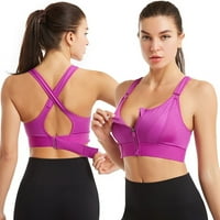 Novi bežični nosač sportskih grudnjaka za žene prednji zip dizajn Cross Back Vest Yoga Workout Wear