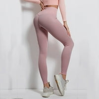 IOPQO joga hlače za žene Ženske čvrste hlače Tummy Control Workgings High Squist joga hlače ružičaste + l