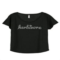 Tenk tenka Herbivore ženski opušteni Slouchy Dolman majica Tee Heather Crna 3x-velika