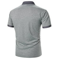 Aaiaymet Polo T majice za muškarce muške polomice Polo majice Džepne ležerne pune pamučne mješavine odsječene polovice za muškarce, sivi XL