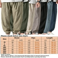 Groanlook muškarci lagani midrični pantalone za struku Solidne boje hlača elastične struke SPORT CRVETNA