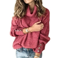 Žene Turtleneck Duks čvrstih boja Chunky pleteni pulover Ležerne prilike