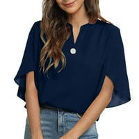 Ženska bluza Ljetni vrhovi kratki rukav labav šik elegantne casual ljetne košulje V-izrez šifon bluza