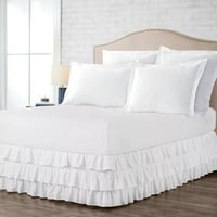 Multi ruffled krevetna suknja Bijela kraljevska veličina krojana pad, mekani dvostruki čestirani hotelski