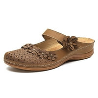 Ženske males Ljeto zatvorene sandale za prste casual bezbedne cipele tamno smeđe veličine 5
