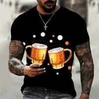 Muška povremena smiješna realnična majica sa pivom sa kratkim rukavima