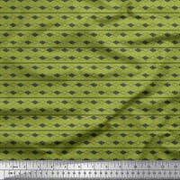 Soimoi zelena poliester Crep tkanina Stripe & Diamond Geometrijski dekor Tkaninski odštampano dvorište