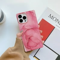 Za iPhone Pro MA Case 6.7 Ružičasti mramorni uzorak sjajna zaštitna simpatična futrola za fotografije