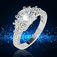 Qiangong nakit za žene Prirodno srebrno drago kameno suda za mladenkinje za mladenkinje Vjenčani prsten