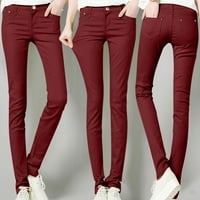 Ženske casual pantalone visokog uspona Jean Classic Solid Boja gležnjače Jeans casual redoviti utečene