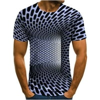 Majica za muškarce, mušku majicu 3D unseceted apstraktni ispis kratkih rukava okrugli vrat modni casual