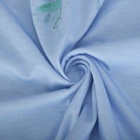 Bazyrey Womens V-izrez na vrhu ženske kratkih rukava cvjetne bluze modne tuničke majice plava 2xl