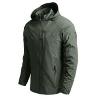Zimski kaputi za muškarce čišćenje muške tanke jakne casual sportske vjetrovske jakne sa kapuljačom bljeskalica, gipke vojske zelene 8