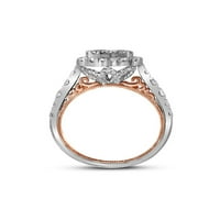 Dijamantna princeza 14kt dvotonski zlatni okrugli dijamantni klaster mladenci za venčani prsten za vjenčanje CTTW