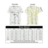 Dame majice cvjetno tiskovina majica kratki rukav O-izrez Plus veličina Ljetna tunika Spring Swretsy
