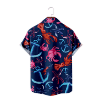 Hawaii Theme Majica Modni prednji gumbi T majice za ljeto sa džepom prsa