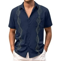 Ljetni trendi čišćenje muški majice Ljeto Muška kardigan rever gumb Kratki rukav majica na plaži Ležerne