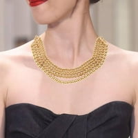 Ogrlica sa višeslojni lanac perla Izjava pretjeranog resa Vintage Wone Choker poklon Ogrlica za zaštitu