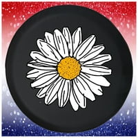 Rezervni poklopac guma Prilično bijela daisy cvjetna djevojka dodatna oprema crna