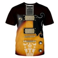 Muške modne T-majice Fashon gitara 3D ispisani hladni ljeti kratkih rukava Tees Forts Ležerna majica
