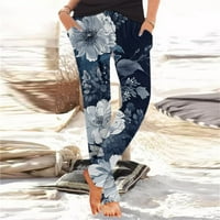 Žene Ljetne hareme pantalone na pantalonima Boho Beach pantalone lagane casual labave pantalone sa džepovima