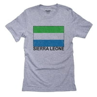 Sierra Leone Zastava - Posebna vintage izdanje muške sive majice