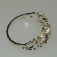 Britanci napravio 18k bijeli zlatni prirodni prsten i ametist Ženski prsten - veličine opcije - veličine za dostupnost